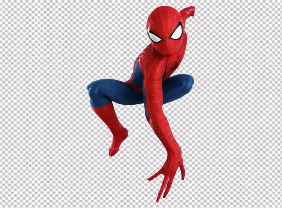 Dynamic Spider-Man in Iconic Red and Blue Suit Ready to Leap
