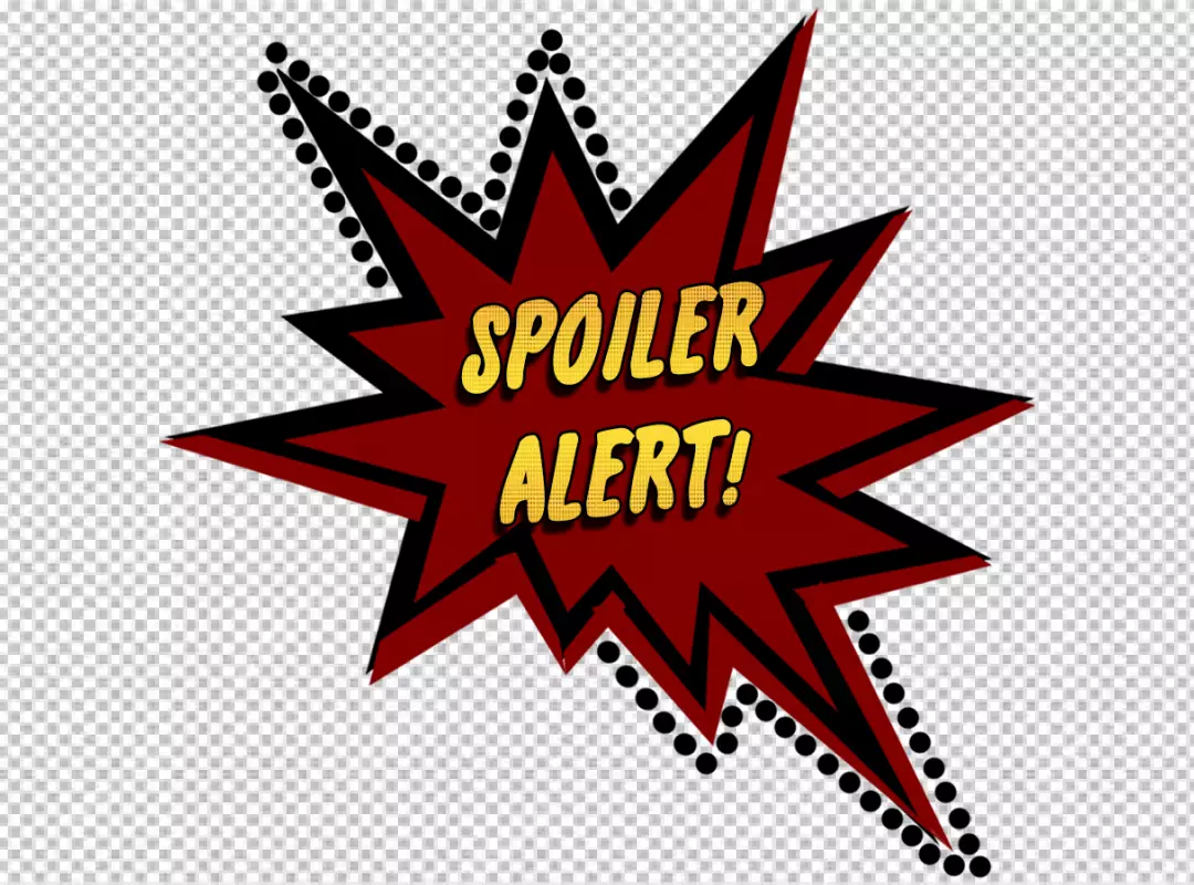 Free Premium PNG Retro Comic Style Spoiler Alert Warning Graphic with Red Burst