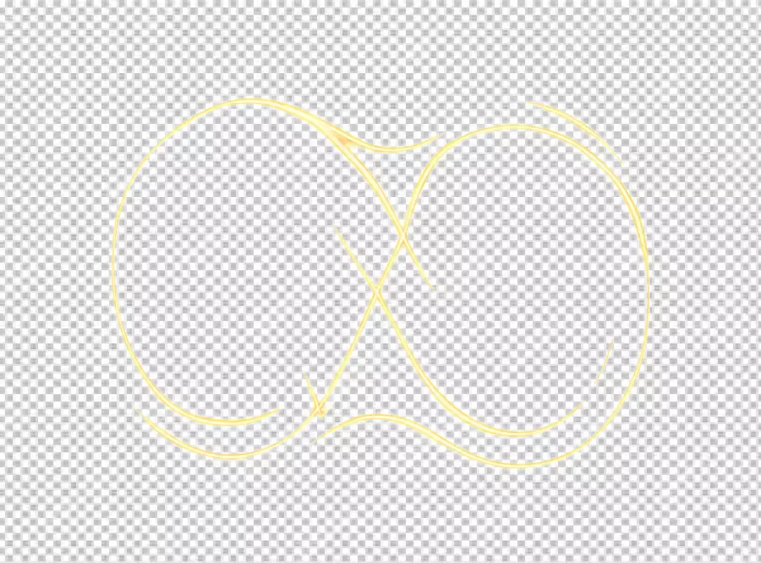 Abstract Glowing Yellow Energy Lines Intertwined on a Clean White Background