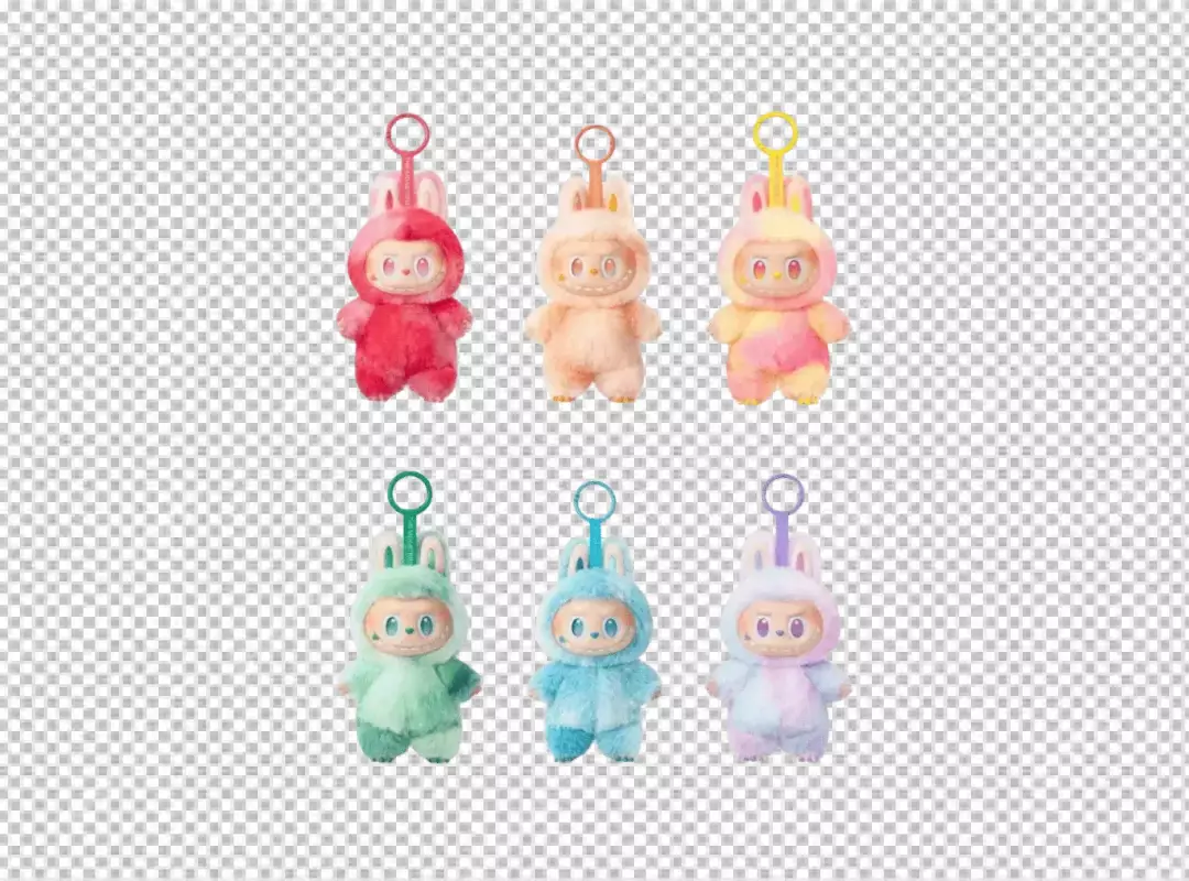 Vibrant Fluffy Bunny Monster Keychains Collection for Play and Display