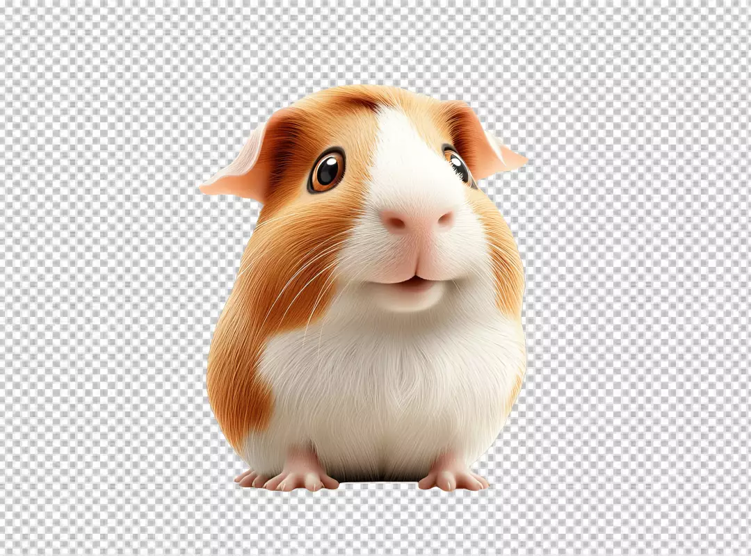 Adorable Fluffy Guinea Pig Smiling Playfully for Cute Pet Designs