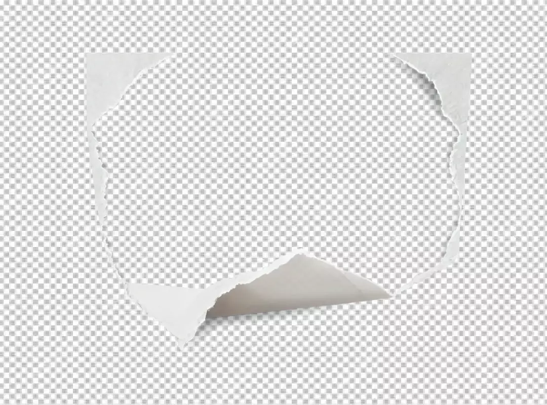 Realistic Ripped White Paper Edge with Curled Corner and Blank Center