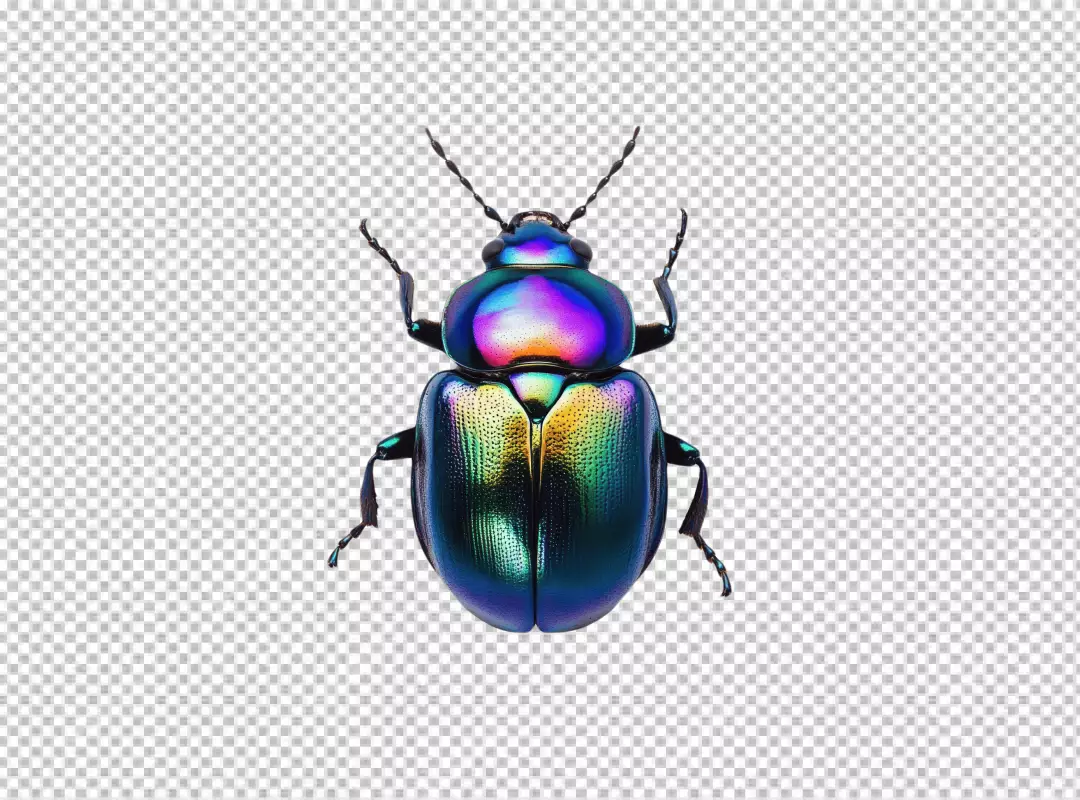 Vibrant Iridescent Jewel Beetle PNG for Creative Projects