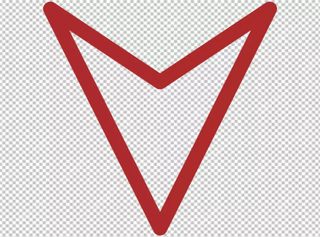 Free Premium PNG Red chevron symbol pointing downwards against a black background