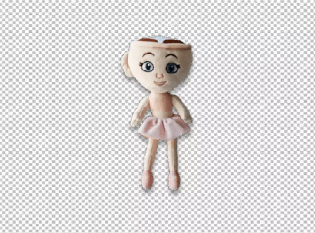 Charming plush ballerina doll with unique teacup head design and pink tutu