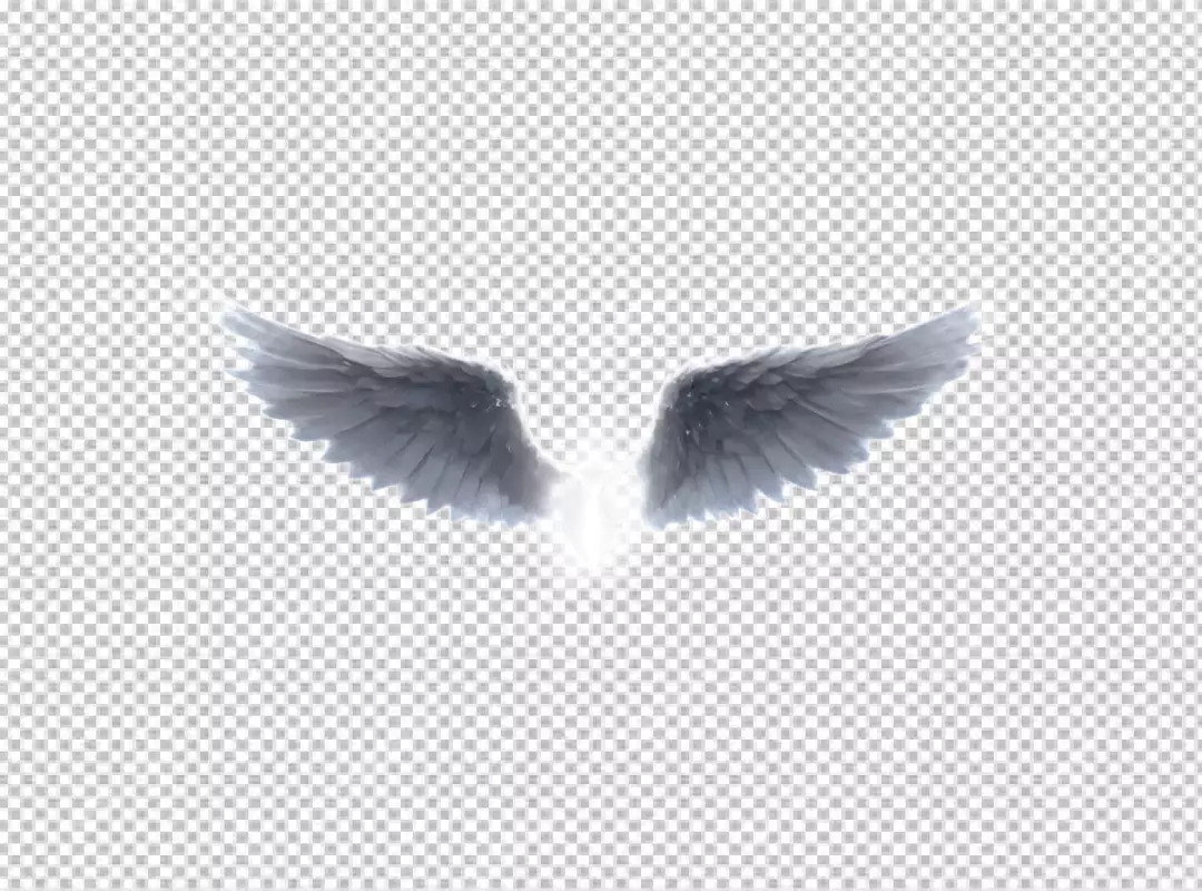 Ethereal Angel Wings with Radiant White Glow on Transparent Background