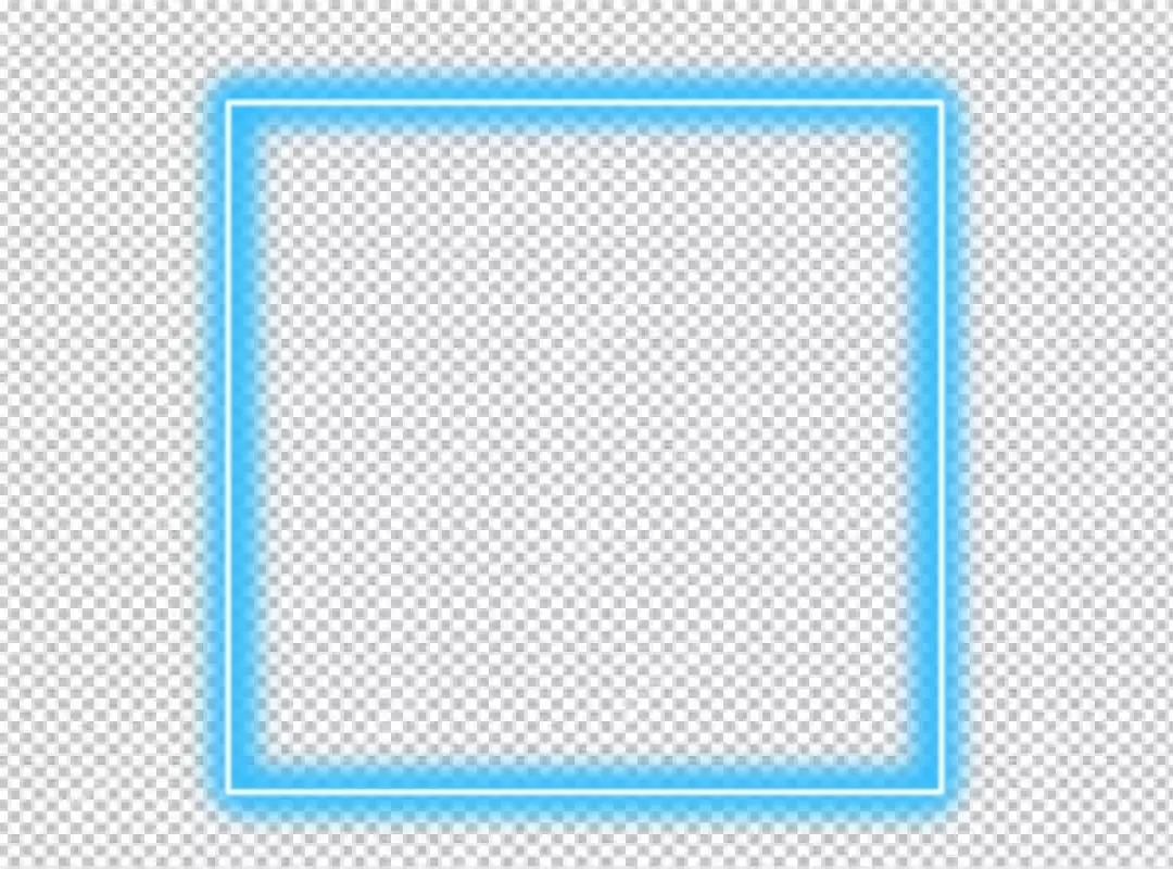 Free Premium PNG Neon blue square frame with a white inner border on black background