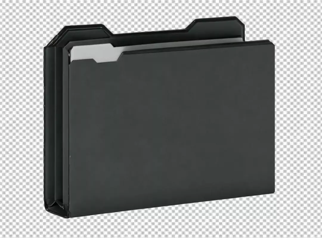 Professional Black File Folder with Documents Isolated for Office Organization and Management