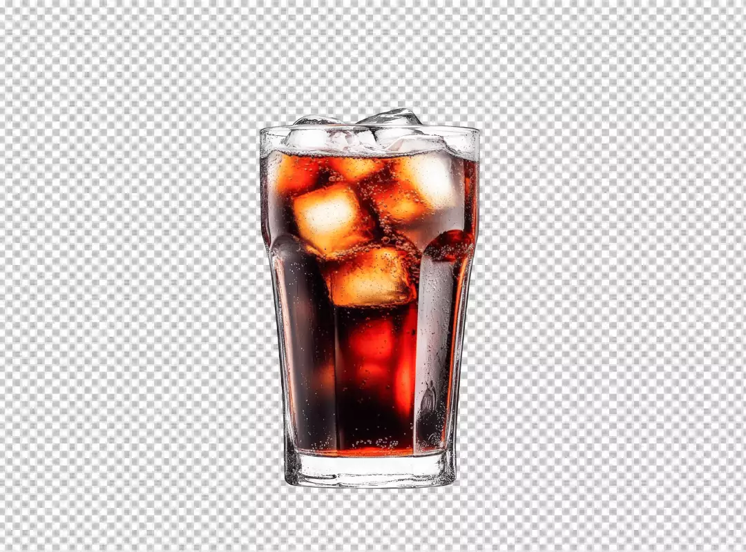 Refreshing Glass of Cola with Sparkling Ice Cubes for a Cool Drink