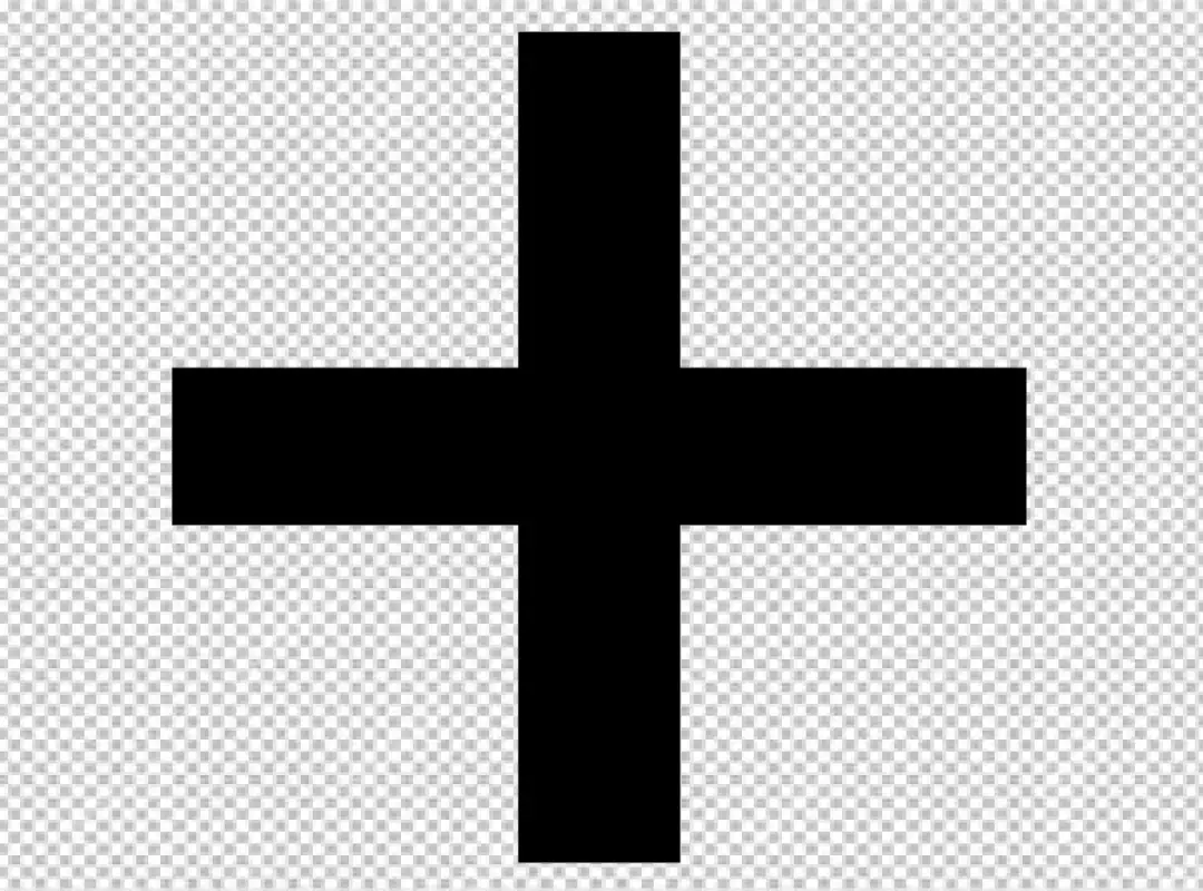 Free Premium PNG Geometric Cross Shape Icon on Black Background
