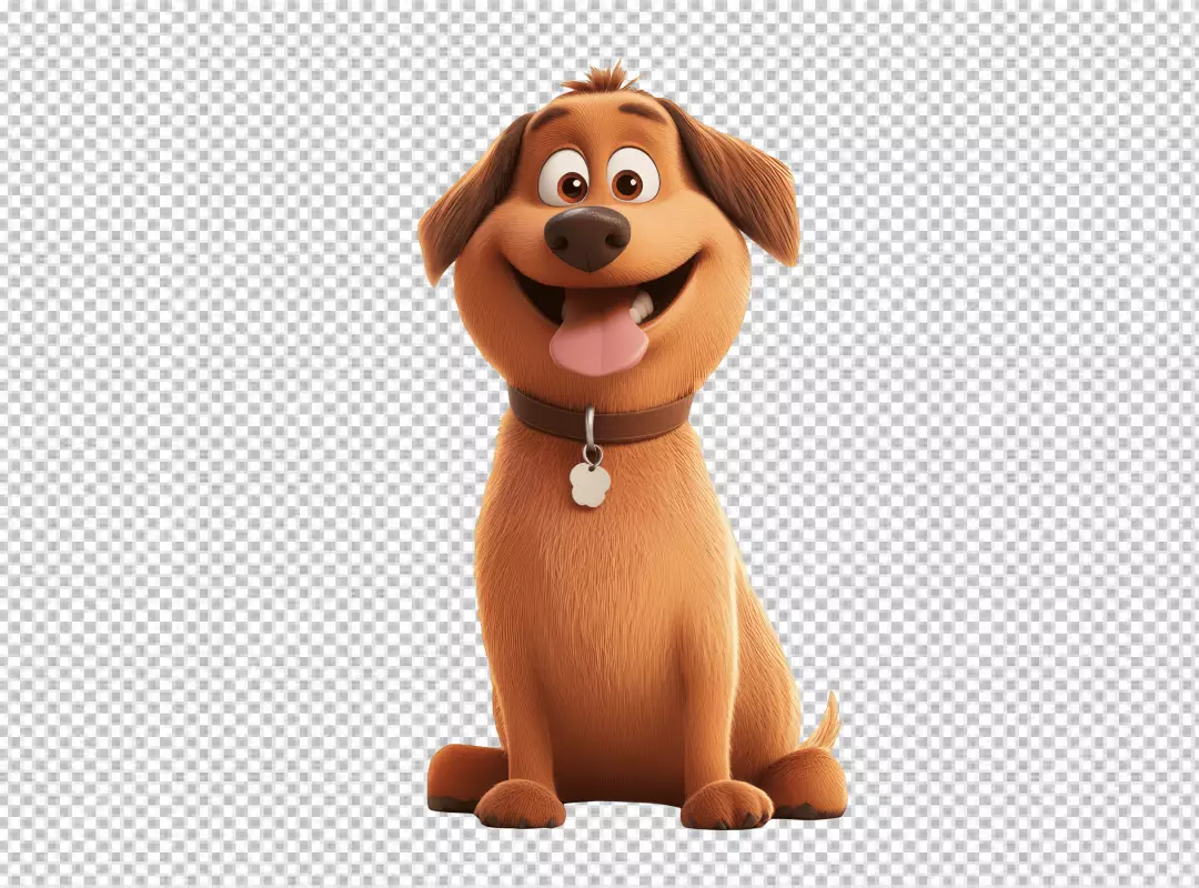 Happy Cartoon Dog Smiling with Tongue Out. Cute Pet Animal Character.
