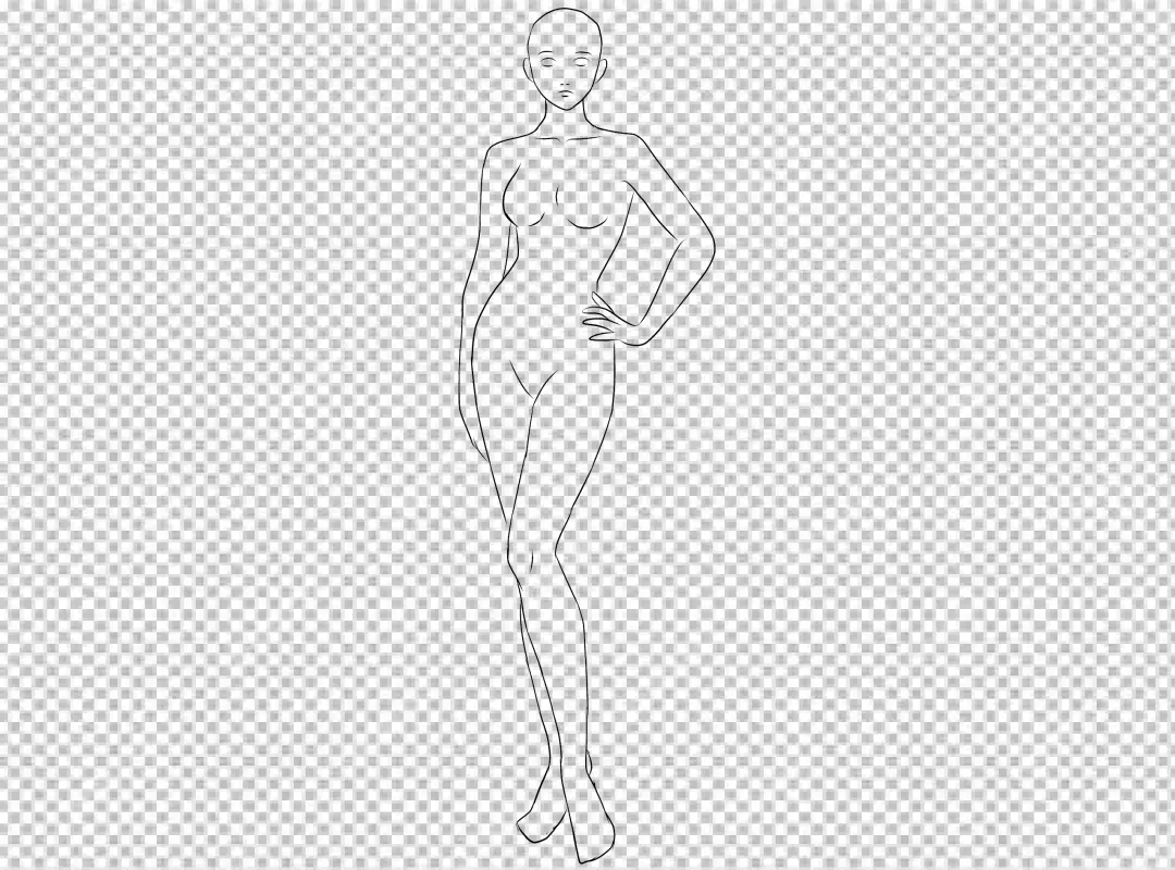 Minimalist Female Body Outline for Fashion and Character Design