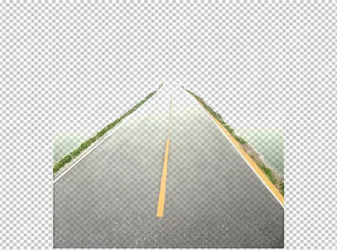 Empty Asphalt Road Stretching Towards a Bright, Limitless Horizon with Green Verges