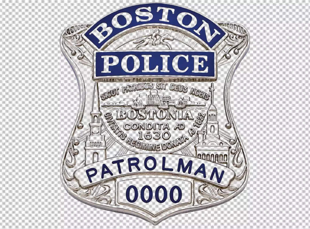 Free Premium PNG Boston Police Patrolman Badge - Official Law Enforcement Emblem