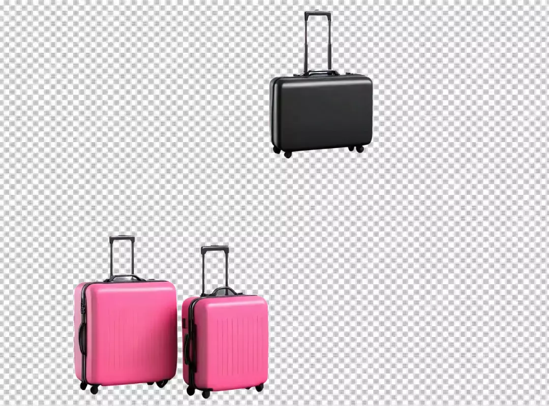Modern Hardshell Luggage Set: Sleek Black and Vibrant Pink Suitcases for Stylish Travel