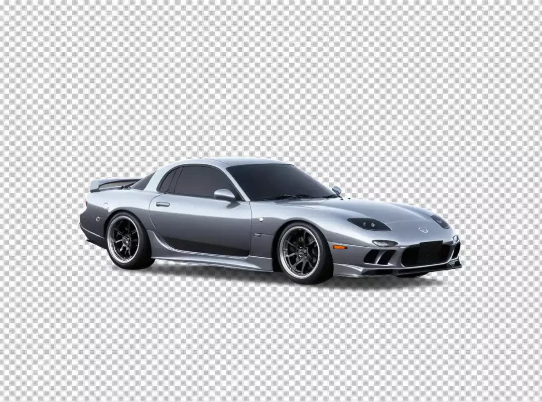 Sleek Silver Classic Japanese Sports Car with Performance Wheels on White Background