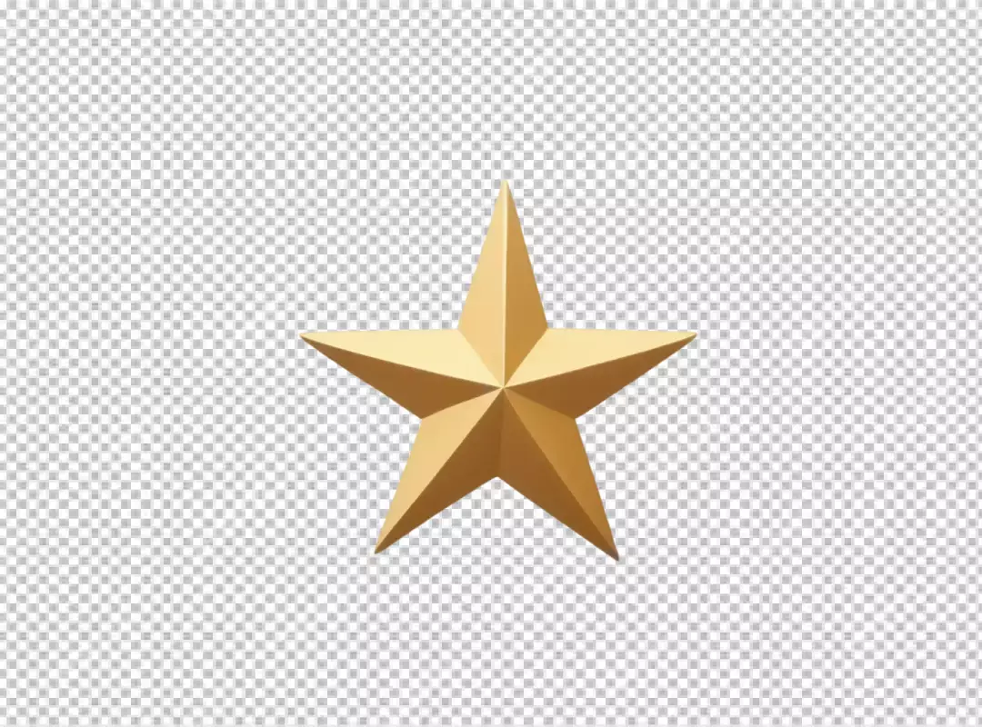 Shining Golden 3D Star Icon for Excellence and Achievement on White Background