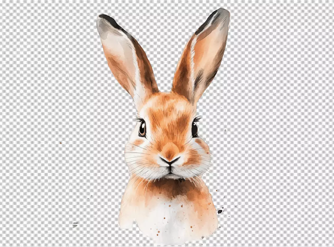 Adorable Watercolor Rabbit Illustration for Festive Easter and Spring Designs