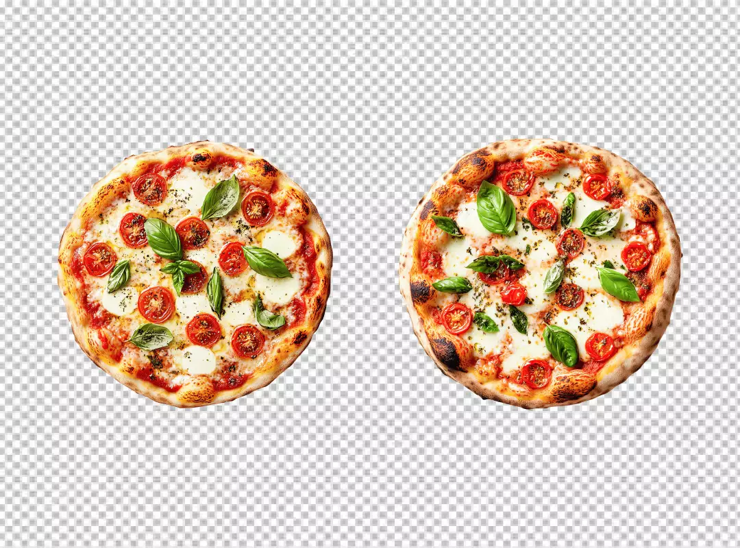 Classic Italian Margherita Pizza with Fresh Basil and Tomatoes PNG