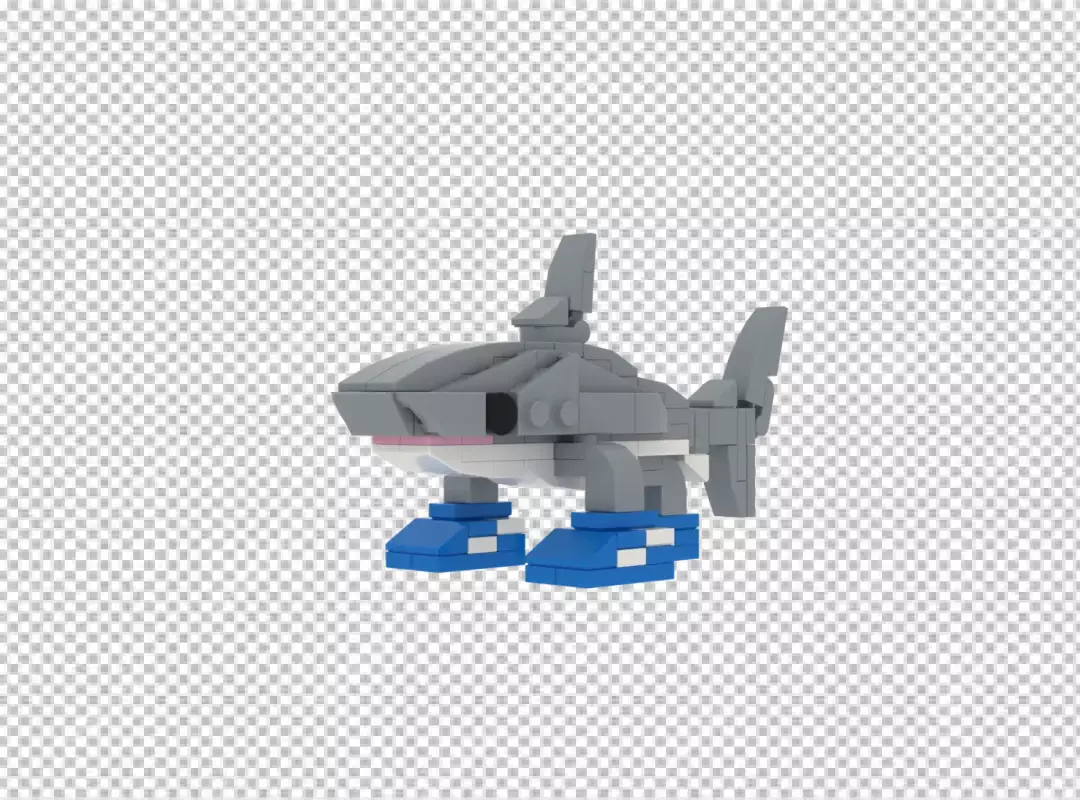Lego Brick Built Shark Figure Creative Toy Playful Design