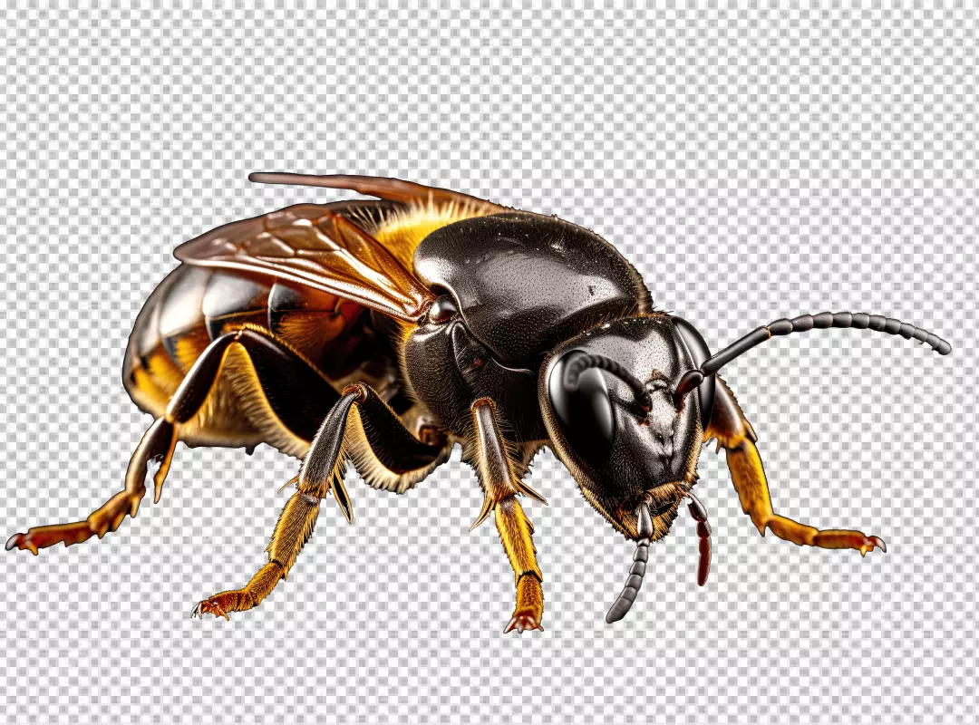 Detailed Sweat Bee Macro PNG Image for Nature and Wildlife Designs