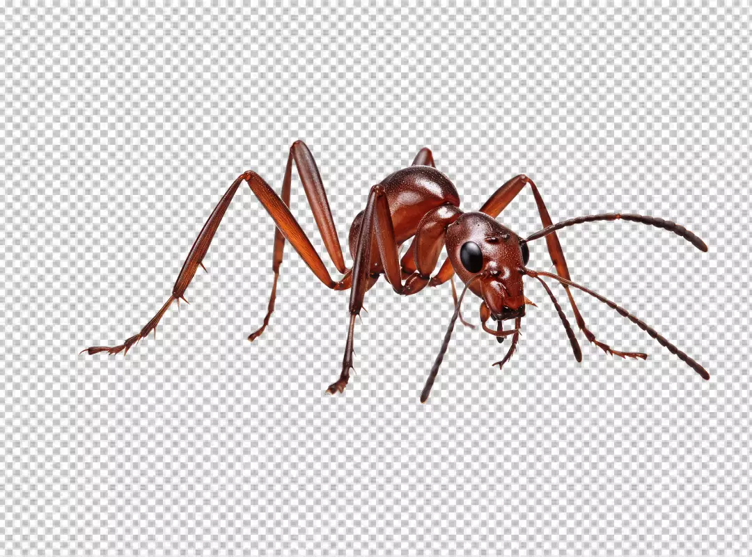 Vibrant Red Ant Close-up PNG for Insect and Nature Designs