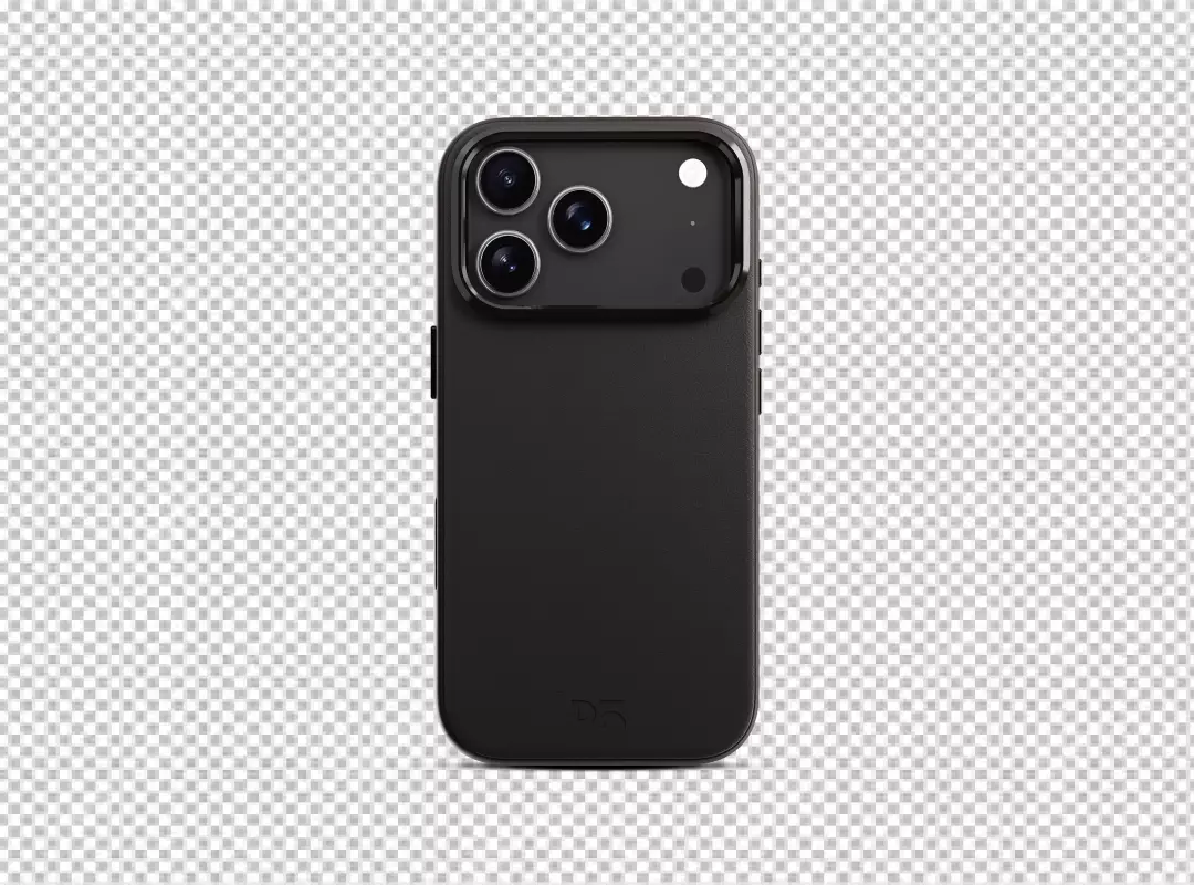 Sleek Black Smartphone Case Showcasing Triple Camera System and Textured Design