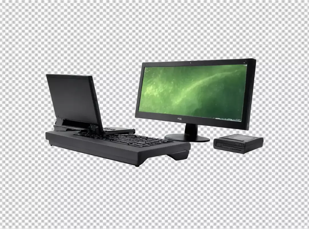 Professional KVM Console with Integrated Keyboard, Dual Monitor Setup and External Optical Drive