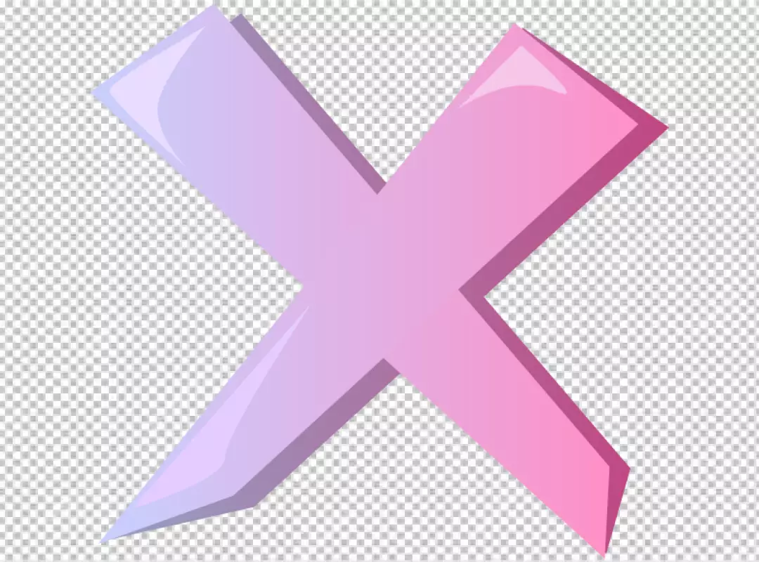 Free Premium PNG A gradient pink and purple 'X' symbol on a black background