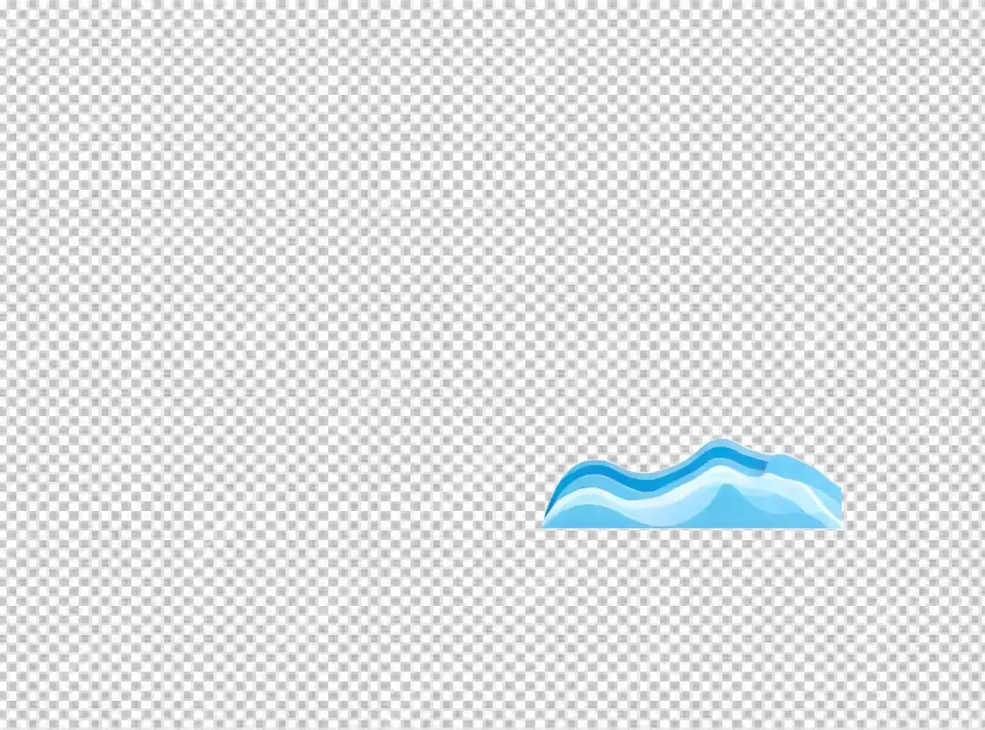 Minimalist Blue Wave Abstract Design on Clean White Background