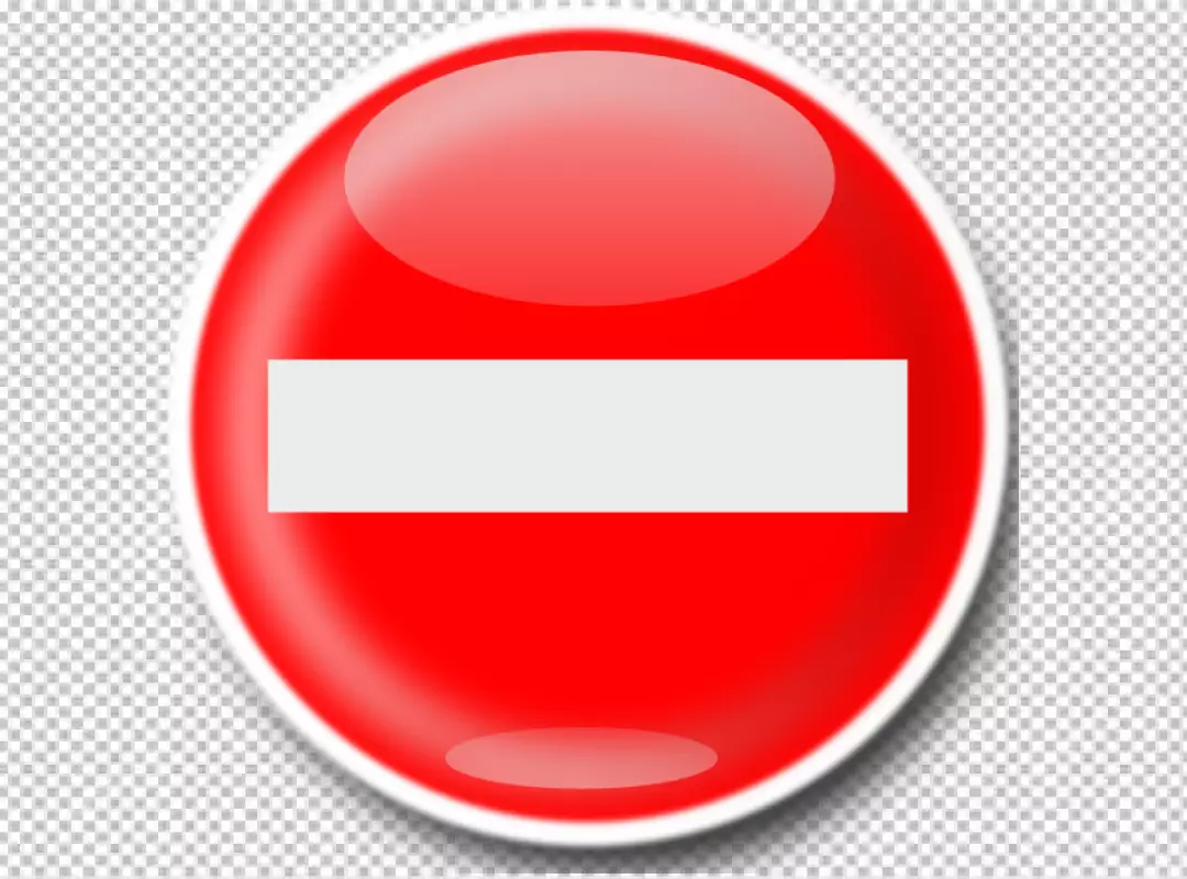 Free Premium PNG Red Prohibition Sign with White Bar Isolated on Black Background
