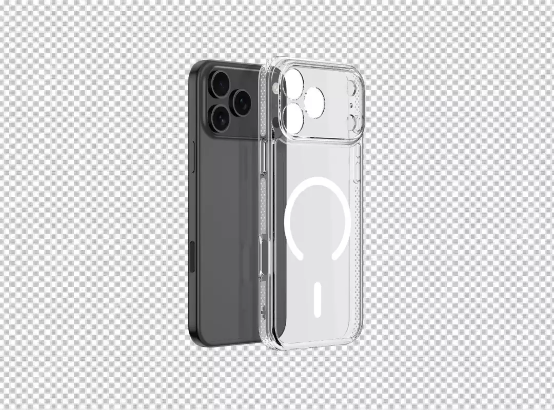Crystal Clear MagSafe Case and Dark Smartphone for Premium Protection