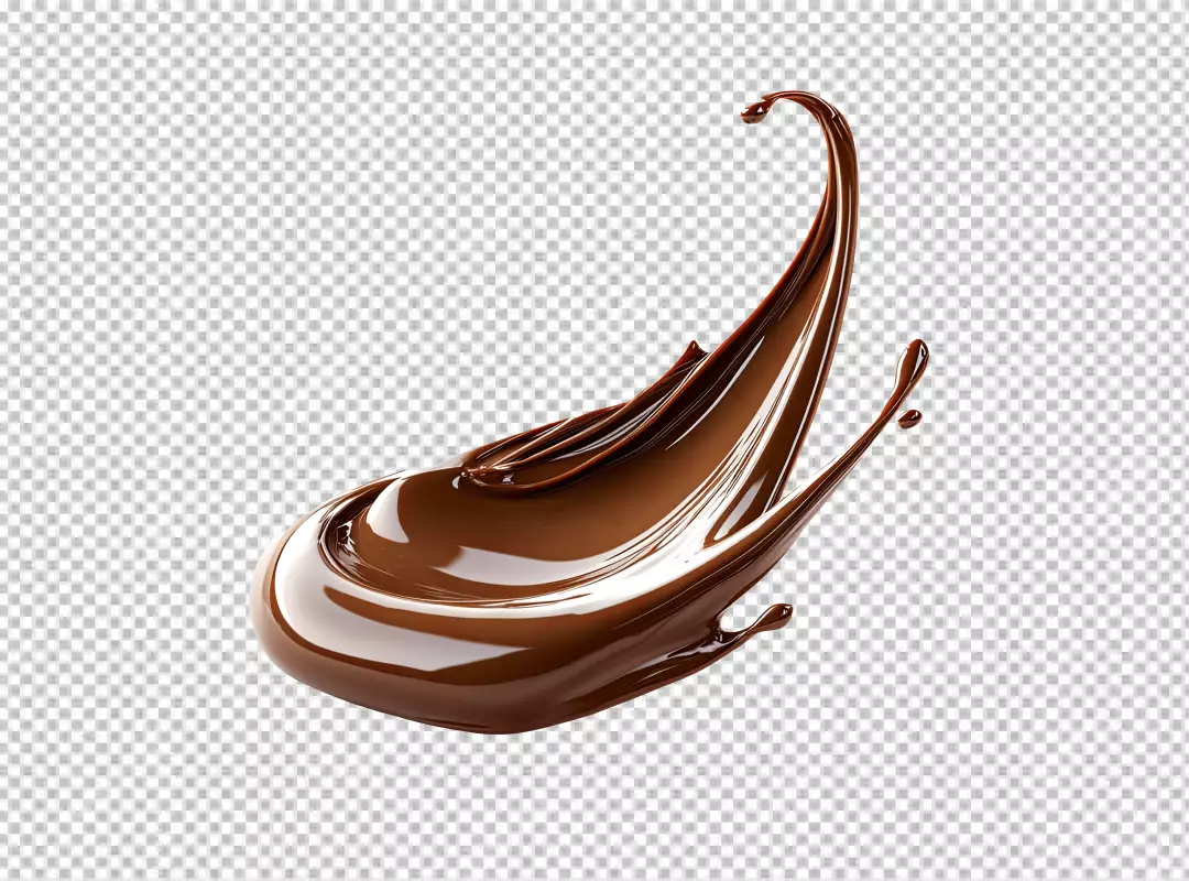 Delicious Liquid Chocolate Splash Swirl Dynamic Movement Creamy Brown Dessert Element