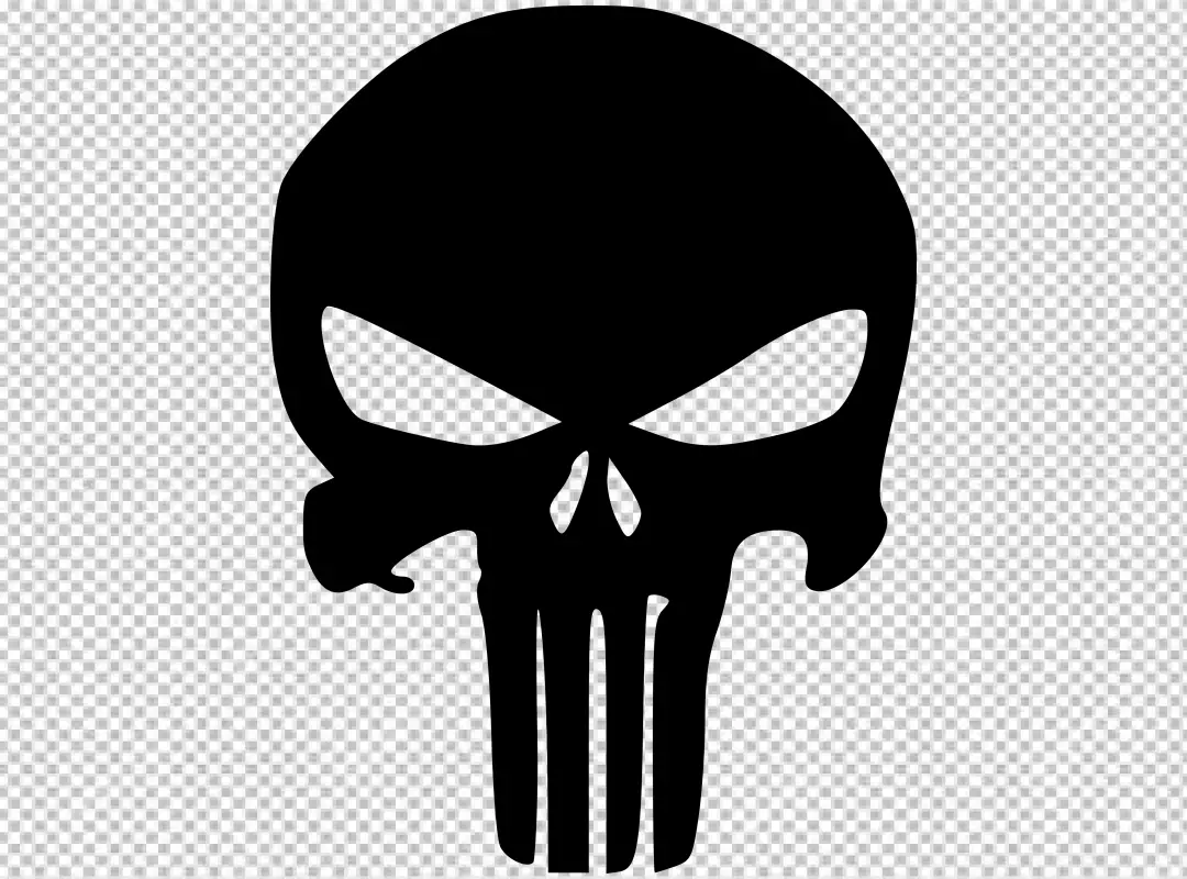 Menacing Black Skull Logo Graphic Illustration Design Element