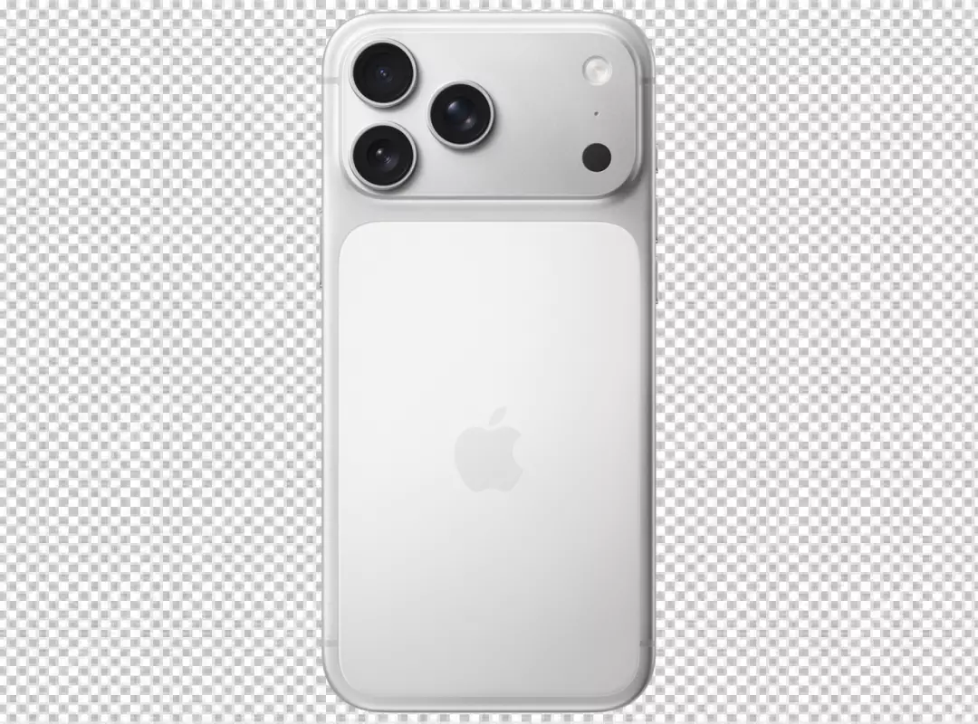 Modern White Smartphone with Triple Camera System and Iconic Logo