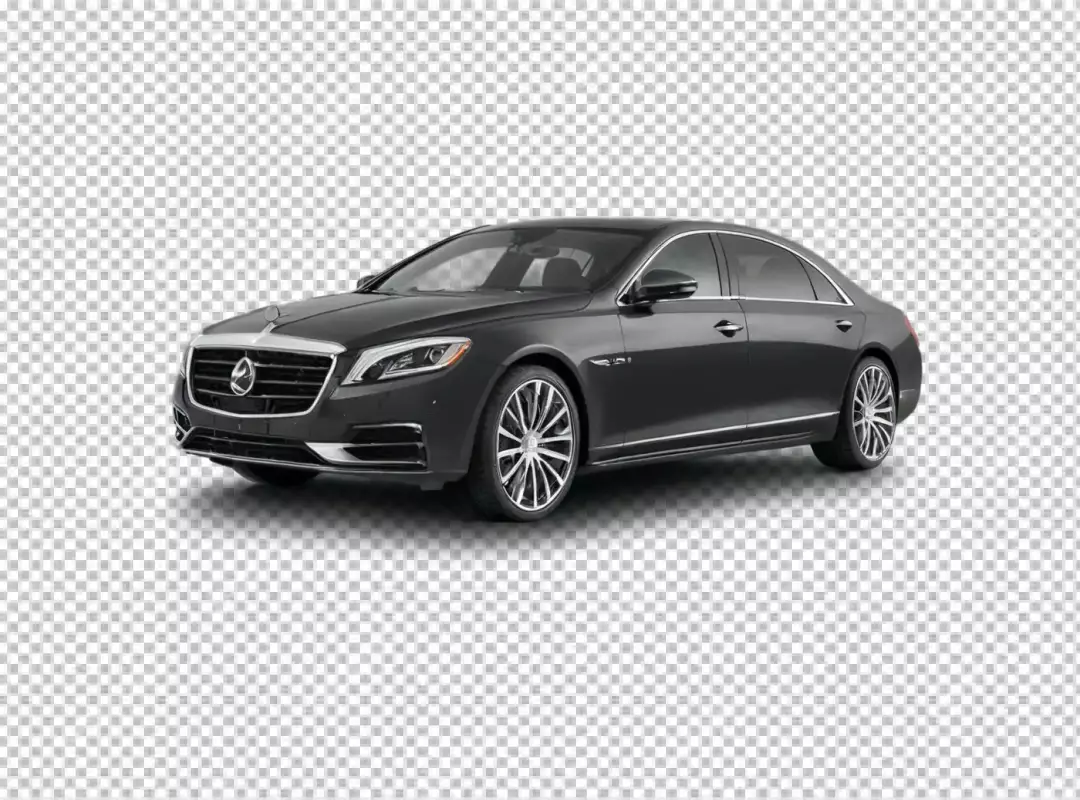 Sleek Dark Gray Mercedes-Benz S-Class Luxury Sedan Isolated on White