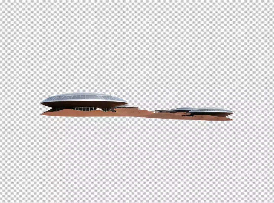 Futuristic Dome Buildings on Red Planet Landscape, Innovative Space Colony Concept