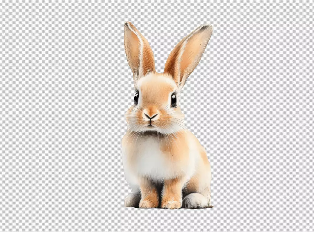 Charming Rabbit Sitting Illustration for Kids' Projects and Animal-Themed Designs