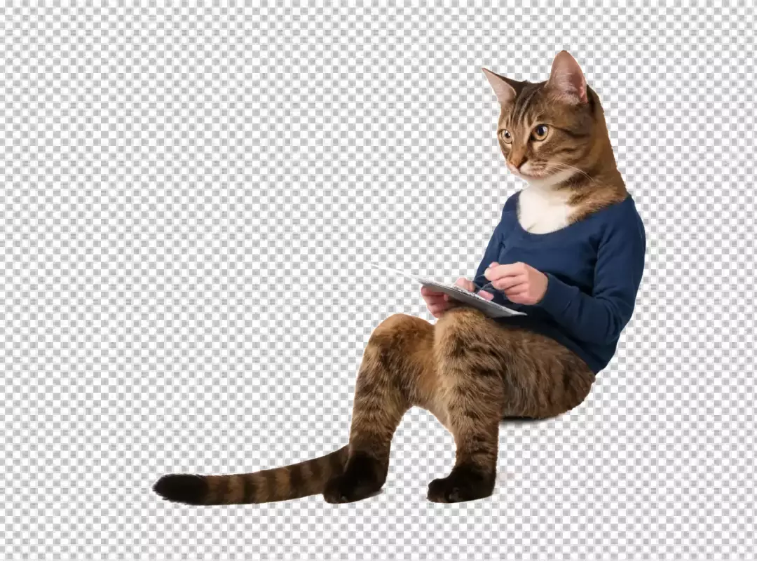 Whimsical Cat Character with Human Body Typing on a Computer Keyboard