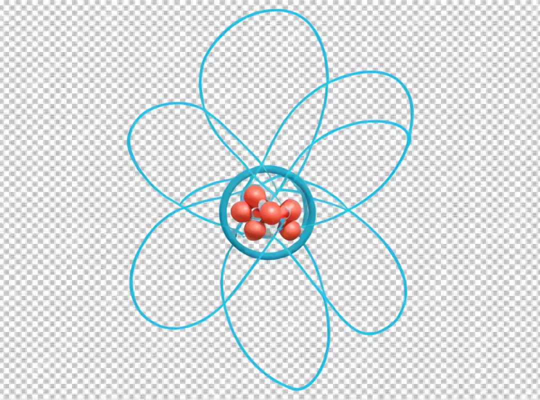 3D Stylized Atomic Model with Orbiting Electrons for Science and Technology