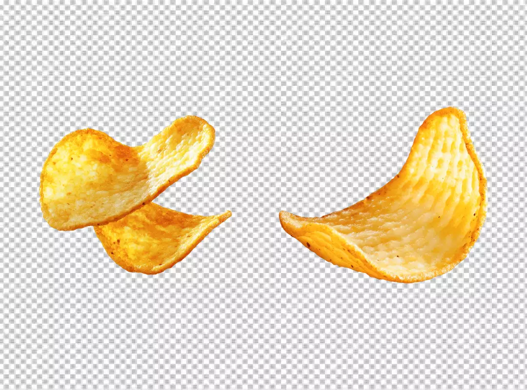 Crispy Golden Potato Chips PNG Cutout for Delicious Snack Designs
