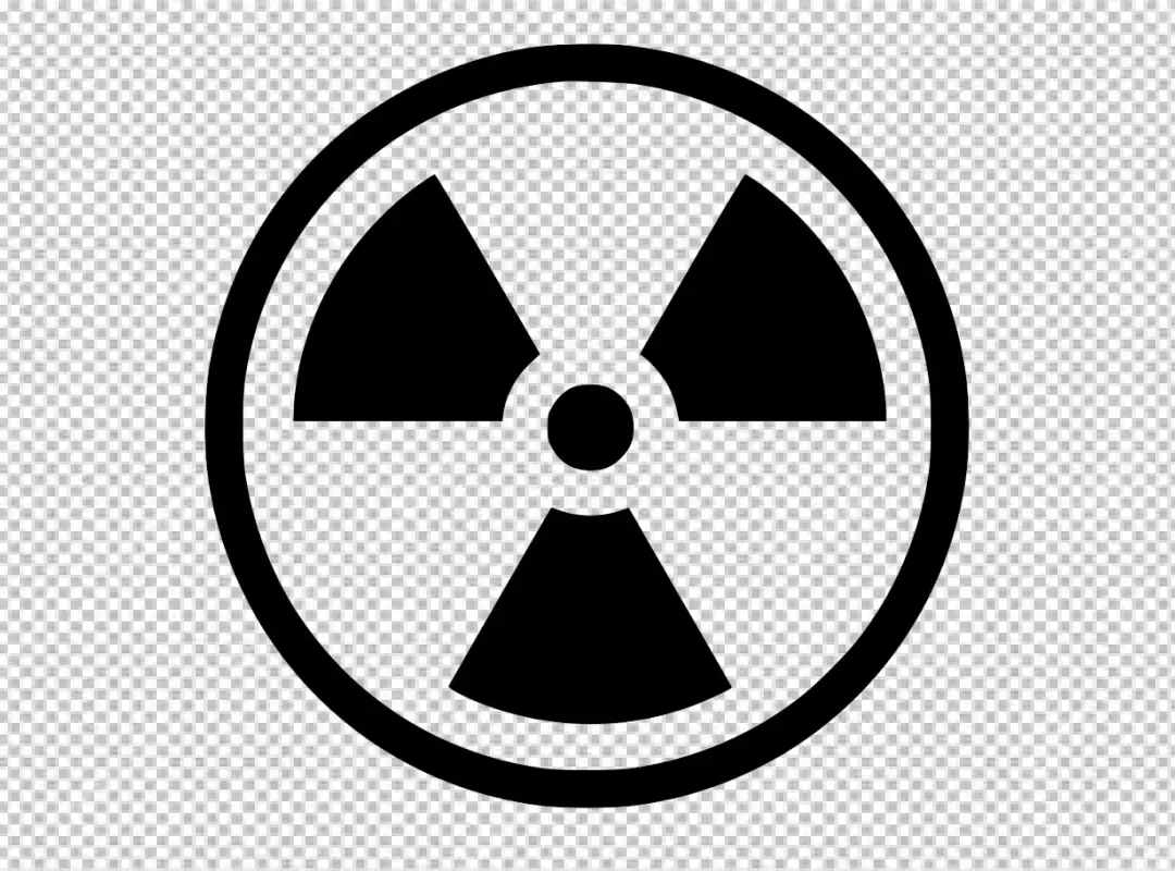 Free Premium PNG Radiation Hazard Warning Symbol Outline on Black Background