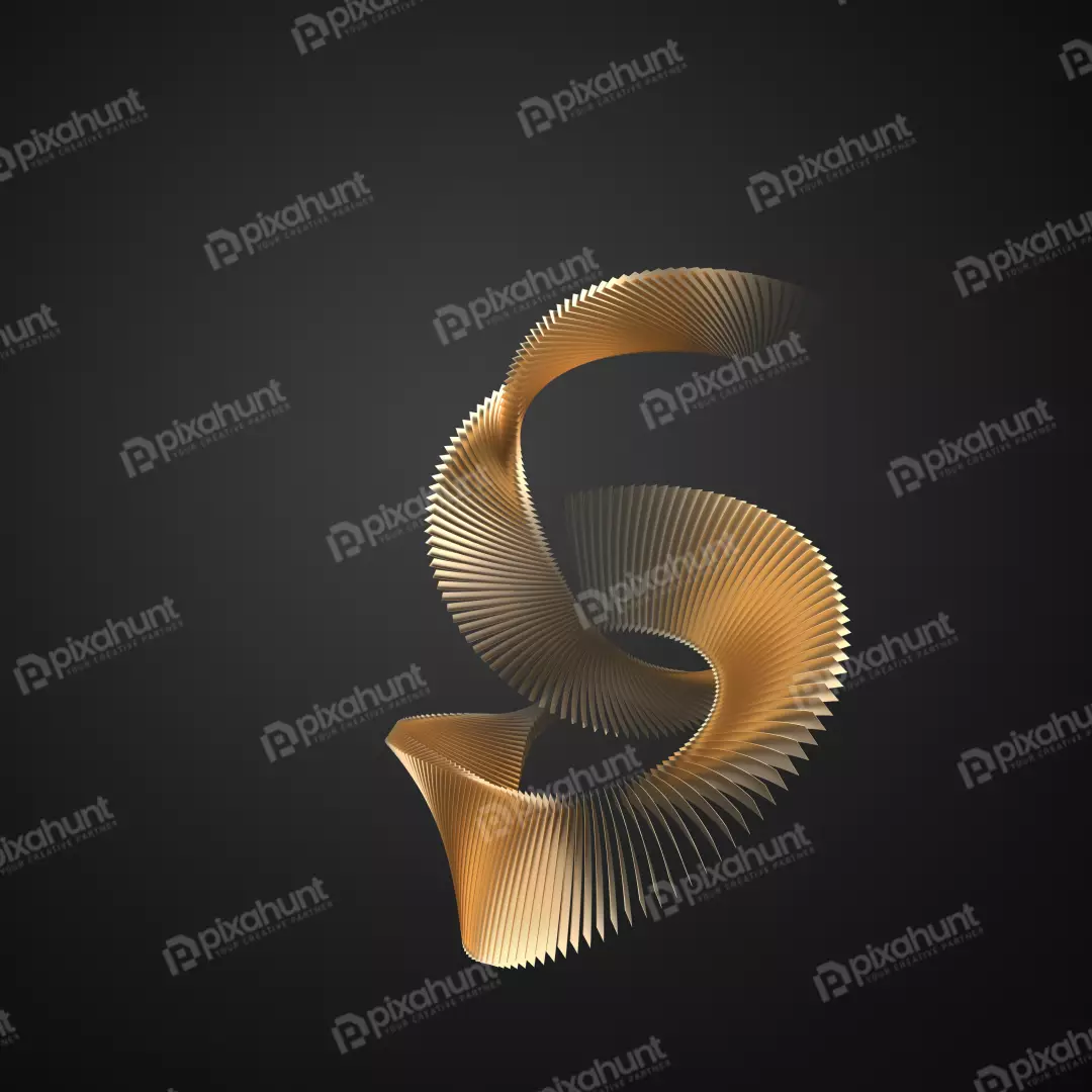 Free Premium Stock Photos Golden Swirling Ribbons Abstract 3D Render