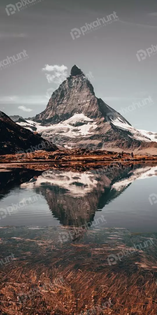 Free Premium Stock Photos Majestic Matterhorn Peak Reflected in Alpine Lake