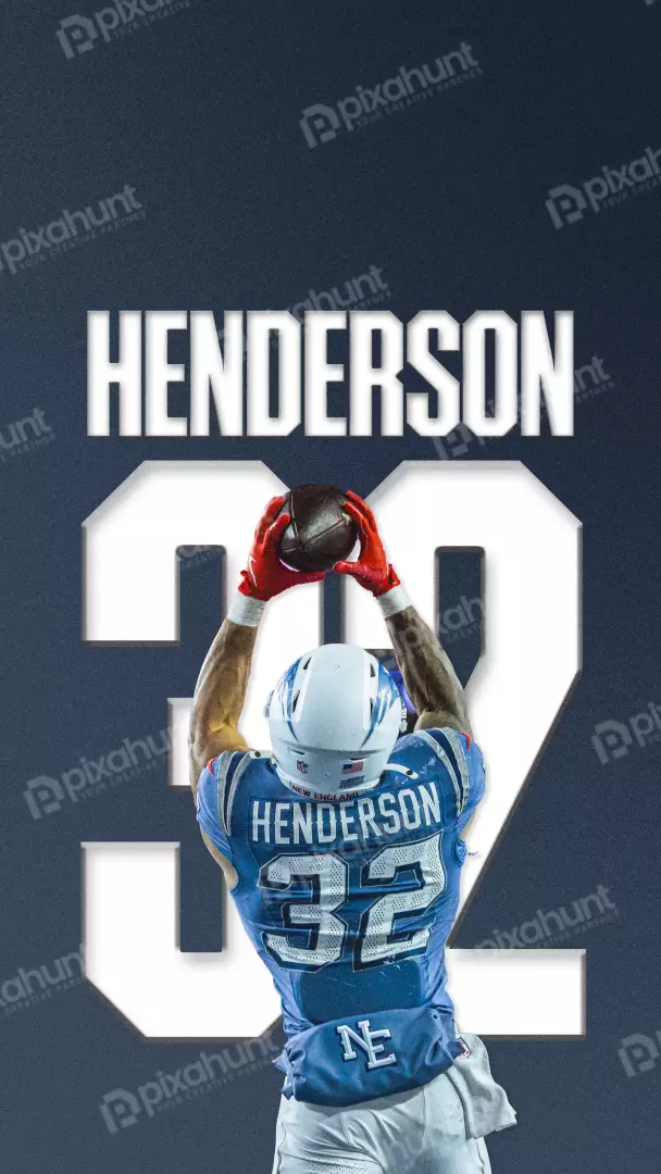 Football player Henderson catches the ball in mid-air