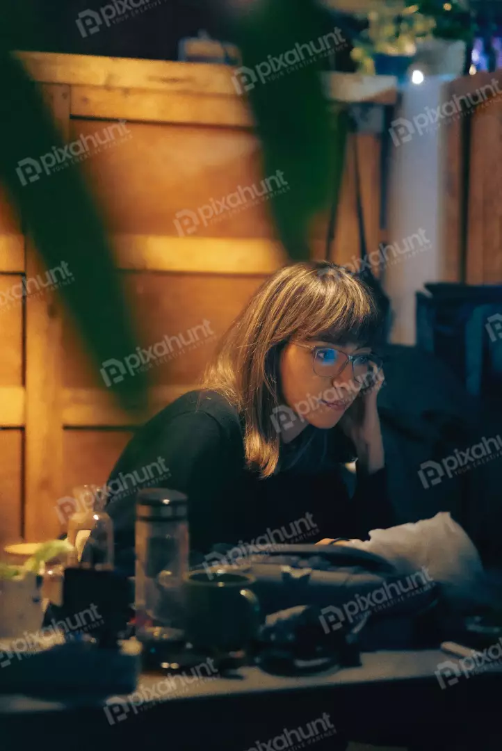 Free Premium Stock Photos Young Woman Engaged in Focused Work