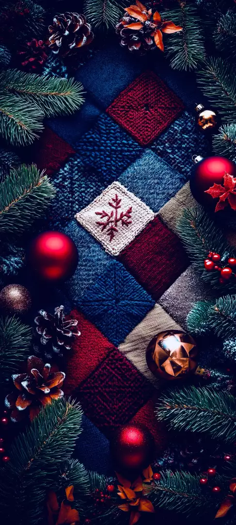 Free Premium Stock Photos Festive Christmas Decoration with Ornaments and Pine Cones on Textured Fabric