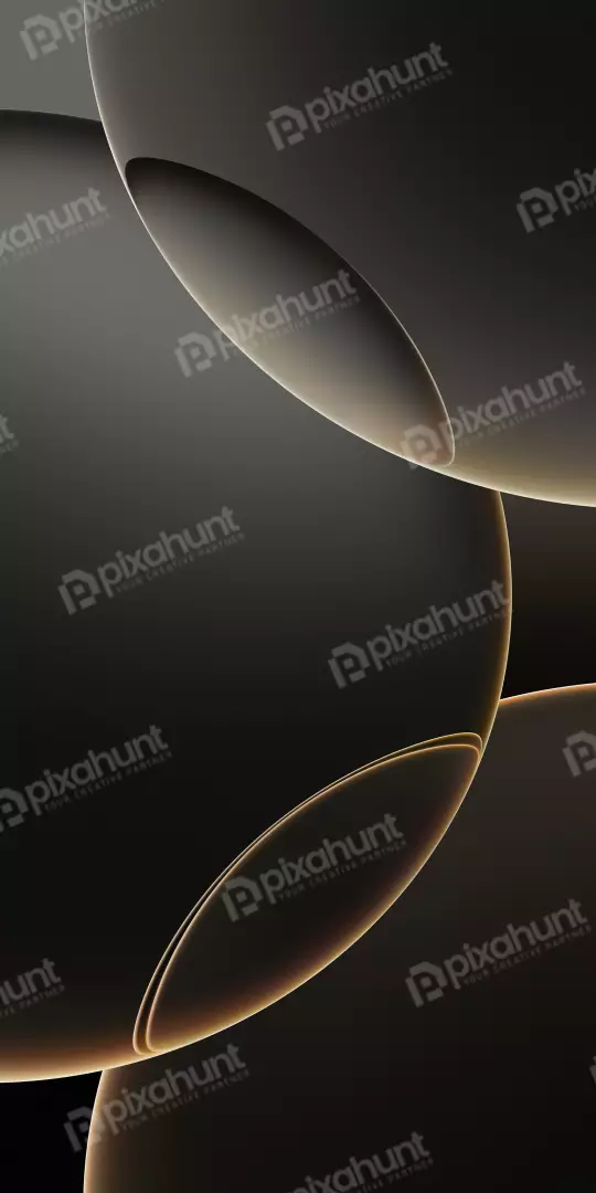 Abstract Flowing Shapes with Soft Golden Light and Dark Elegant Background