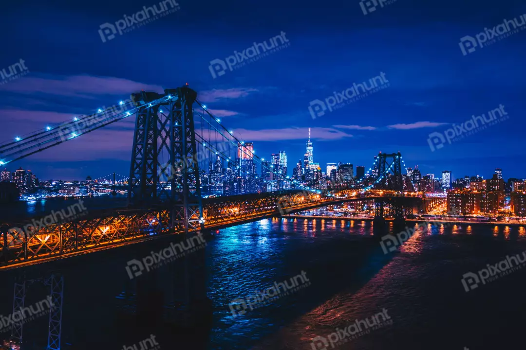 Free Premium Stock Photos Vibrant New York City Bridges and Skyline at ...