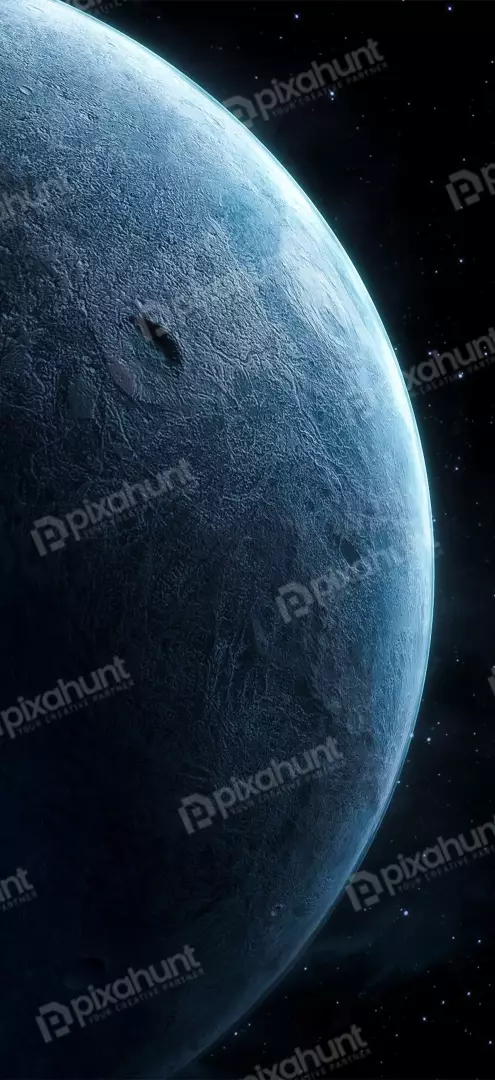 Free Premium Stock Photos Alien planet with craters in dark starry space